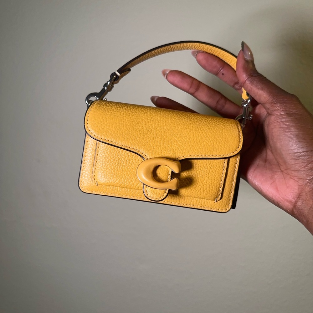 Coach Tabby 12 Yellow Mini Leather Bag New